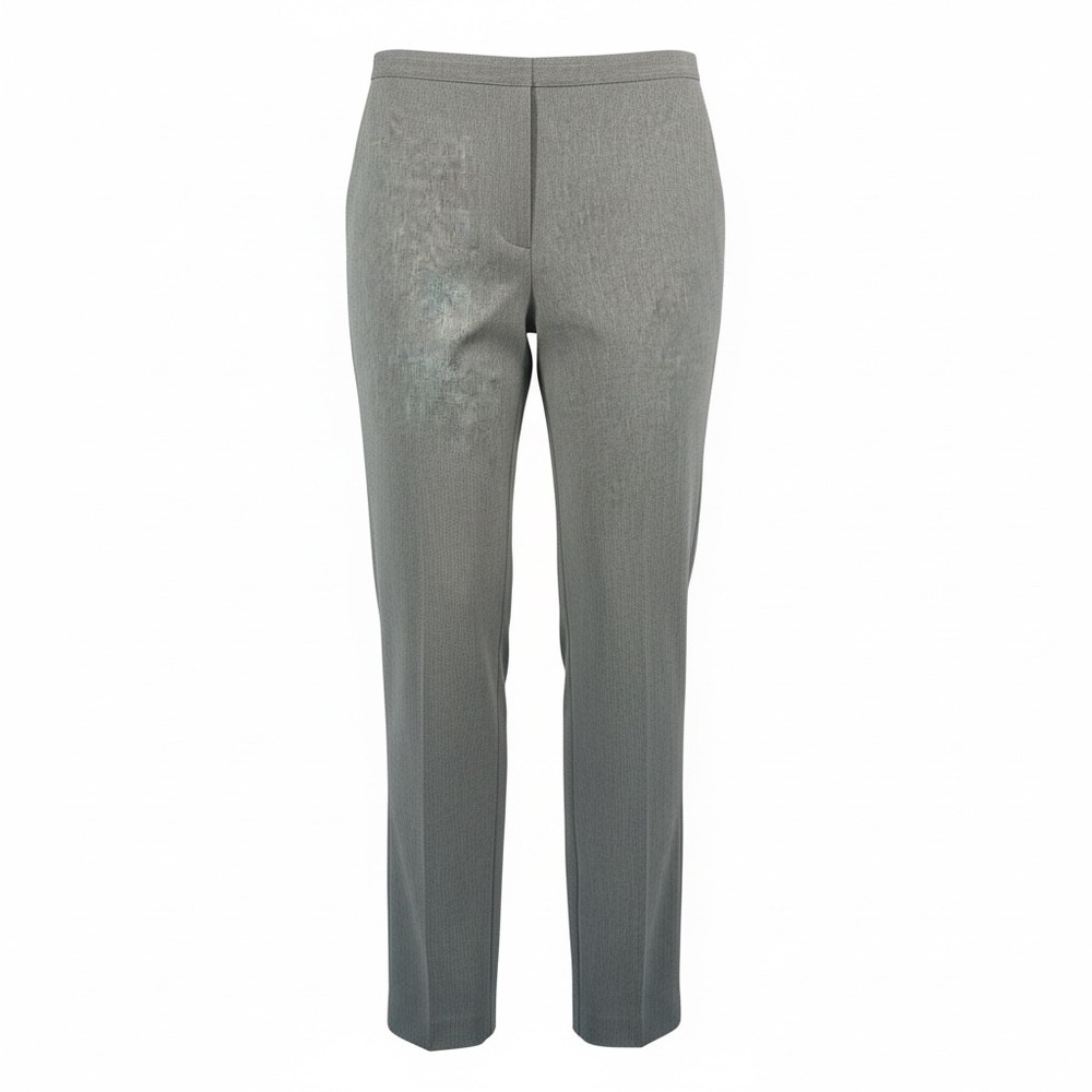 Alfred Dunner‎ Womens Grey Textured Straight Leg Stretch Trousers Size 16